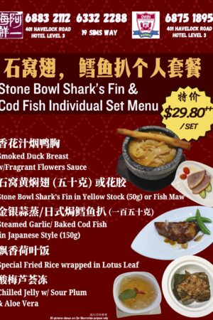 Stone Bowl Shark's Fin & Cod Fish Individual Set Menu